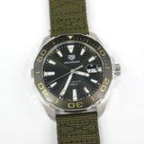 Buy Shop Tag Heuer Aquaracer Black Dial Khakhi Green NATO Strap Watch for Men - WAY101E.FC8222 USA Online