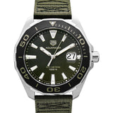 Buy Shop Tag Heuer Aquaracer Black Dial Khakhi Green NATO Strap Watch for Men - WAY101E.FC8222 USA Online