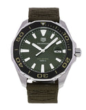 Buy Shop Tag Heuer Aquaracer Black Dial Khakhi Green NATO Strap Watch for Men - WAY101E.FC8222 USA Online
