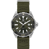 Buy Shop Tag Heuer Aquaracer Black Dial Khakhi Green NATO Strap Watch for Men - WAY101E.FC8222 USA Online