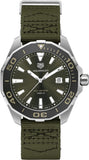 Buy Shop Tag Heuer Aquaracer Black Dial Khakhi Green NATO Strap Watch for Men - WAY101E.FC8222 USA Online