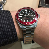 Buy Shop Tag Heuer Aquaracer Black Dial Silver Steel Strap Watch for Men - WAY101B.BA0746 USA Online