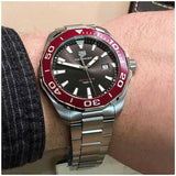 Buy Shop Tag Heuer Aquaracer Black Dial Silver Steel Strap Watch for Men - WAY101B.BA0746 USA Online