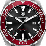 Buy Shop Tag Heuer Aquaracer Black Dial Silver Steel Strap Watch for Men - WAY101B.BA0746 USA Online