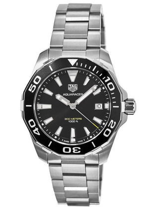 Buy Shop Tag Heuer Aquaracer Black Dial Silver Steel Strap Watch for Men - WAY111A.BA0928 USA Online