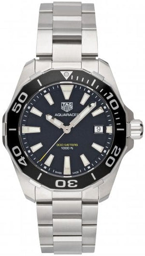 Buy Shop Tag Heuer Aquaracer Black Dial Silver Steel Strap Watch for Men - WAY111A.BA0928 USA Online
