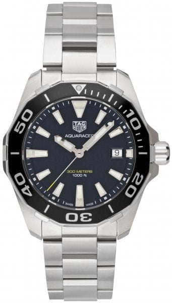 Buy Shop Tag Heuer Aquaracer Black Dial Silver Steel Strap Watch for Men - WAY111A.BA0928 USA Online