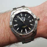 Buy Shop Tag Heuer Aquaracer Black Dial Silver Steel Strap Watch for Men - WBD1110.BA0928 USA Online