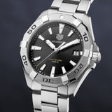 Buy Shop Tag Heuer Aquaracer Black Dial Silver Steel Strap Watch for Men - WBD1110.BA0928 USA Online