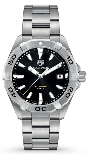 Buy Shop Tag Heuer Aquaracer Black Dial Silver Steel Strap Watch for Men - WBD1110.BA0928 USA Online