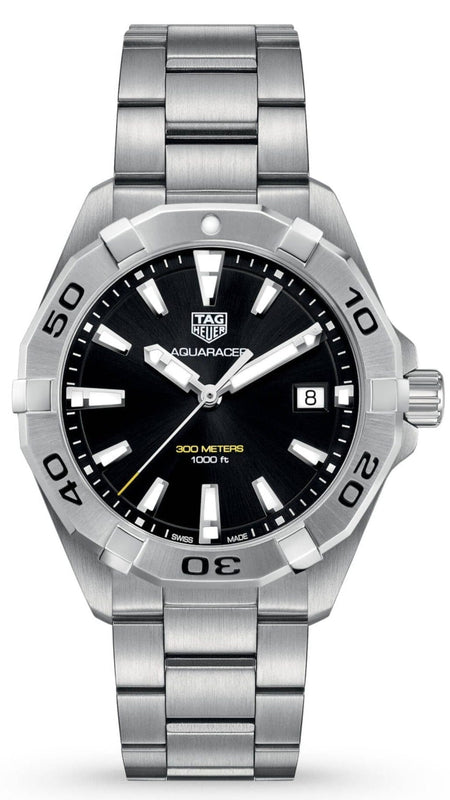 Buy Shop Tag Heuer Aquaracer Black Dial Silver Steel Strap Watch for Men - WBD1110.BA0928 USA Online