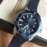 Buy Shop Tag Heuer Aquaracer Blue Dial Blue Rubber Strap Watch for Men - WAY111C.FT6155 USA Online