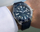 Tag Heuer Aquaracer Blue Dial Blue Rubber Strap Watch for Men - WAY111C.FT6155