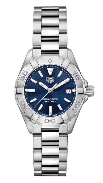 Buy Shop Tag Heuer Aquaracer Blue Dial Silver Steel Strap Watch for Women - WBD1412.BA0741 USA Online