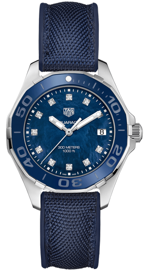 Buy Shop Tag Heuer Aquaracer Blue Mother of Pearl Dial Watch for Women - WAY131L.FT6091 USA Online