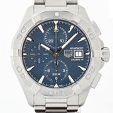 Buy Shop Tag Heuer Aquaracer Caliber 16 Automatic Chronograph Blue Dial Silver Steel Strap Watch for Men - CAY2112.BA0927 USA Online