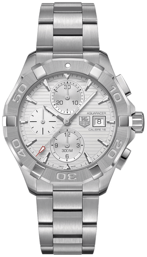 Buy Shop Tag Heuer Aquaracer Caliber 16 Automatic Chronograph White Dial Silver Steel Strap Watch for Men - CAY2111.BA0927 USA Online
