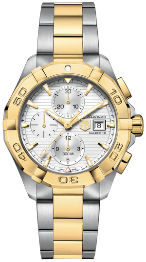 Tag Heuer Aquaracer Caliber 16 Automatic White Dial Two Tone Steel Strap Watch for Men - CAY2121.BB0923