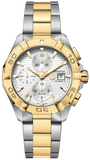 Tag Heuer Aquaracer Caliber 16 Automatic White Dial Two Tone Steel Strap Watch for Men - CAY2121.BB0923