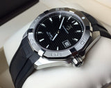 Buy Shop Tag Heuer Aquaracer Caliber 5 Automatic Black Dial Black Rubber Strap Watch for Men - WAY2113.FT8021 USA Online