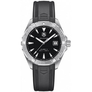 Buy Shop Tag Heuer Aquaracer Caliber 5 Automatic Black Dial Black Rubber Strap Watch for Men - WAY2113.FT8021 USA Online