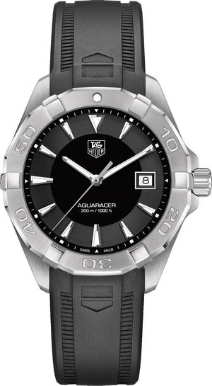 Buy Shop Tag Heuer Aquaracer Caliber 5 Automatic Black Dial Black Rubber Strap Watch for Men - WAY2113.FT8021 USA Online