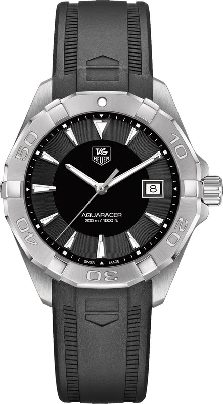 Buy Shop Tag Heuer Aquaracer Caliber 5 Automatic Black Dial Black Rubber Strap Watch for Men - WAY2113.FT8021 USA Online