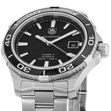 Buy Shop Tag Heuer Aquaracer Caliber 5 Automatic Black Dial Silver Steel Strap Watch for Men - WAK2110.BA0830 USA Online