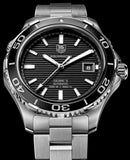 Buy Shop Tag Heuer Aquaracer Caliber 5 Automatic Black Dial Silver Steel Strap Watch for Men - WAK2110.BA0830 USA Online