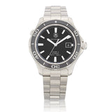 Buy Shop Tag Heuer Aquaracer Caliber 5 Automatic Black Dial Silver Steel Strap Watch for Men - WAK2110.BA0830 USA Online