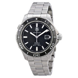Buy Shop Tag Heuer Aquaracer Caliber 5 Automatic Black Dial Silver Steel Strap Watch for Men - WAK2110.BA0830 USA Online