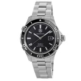 Buy Shop Tag Heuer Aquaracer Caliber 5 Automatic Black Dial Silver Steel Strap Watch for Men - WAK2110.BA0830 USA Online