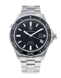 Buy Shop Tag Heuer Aquaracer Caliber 5 Automatic Black Dial Silver Steel Strap Watch for Men - WAK2110.BA0830 USA Online