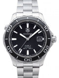 Buy Shop Tag Heuer Aquaracer Caliber 5 Automatic Black Dial Silver Steel Strap Watch for Men - WAK2110.BA0830 USA Online