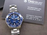 Buy Shop Tag Heuer Aquaracer Caliber 5 Automatic Blue Dial Silver Steel Strap Watch for Men - WAN2111.BA0822 USA Online