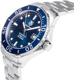 Buy Shop Tag Heuer Aquaracer Caliber 5 Automatic Blue Dial Silver Steel Strap Watch for Men - WAN2111.BA0822 USA Online