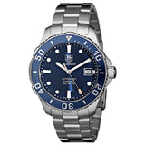 Buy Shop Tag Heuer Aquaracer Caliber 5 Automatic Blue Dial Silver Steel Strap Watch for Men - WAN2111.BA0822 USA Online