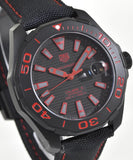 Buy Shop Tag Heuer Aquaracer Caliber 5 Black Dial Black Nylon Strap Watch for Men - WAY208A.FC6381 USA Online