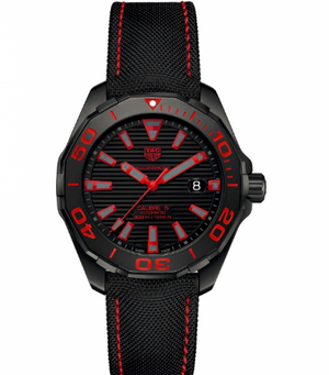 Buy Shop Tag Heuer Aquaracer Caliber 5 Black Dial Black Nylon Strap Watch for Men - WAY208A.FC6381 USA Online