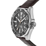 Buy Shop Tag Heuer Aquaracer Caliber 5 Black Dial Brown Leather Strap Watch for Men - WAY201M.FC6474 USA Online