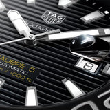 Buy Shop Tag Heuer Aquaracer Caliber 5 Black Dial Silver Steel Strap Watch for Men - WAY201A .BA0927 USA Online