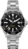 Buy Shop Tag Heuer Aquaracer Caliber 5 Black Dial Silver Steel Strap Watch for Men - WAY201A .BA0927 USA Online