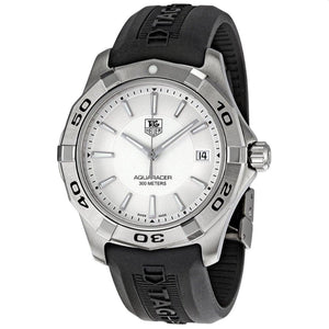 Buy Shop Tag Heuer Aquaracer Caliber 5 White Dial Black Rubber Strap Watch for Men - WAY2111.FT8021 USA Online