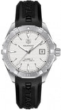 Buy Shop Tag Heuer Aquaracer Caliber 5 White Dial Black Rubber Strap Watch for Men - WAY2111.FT8021 USA Online