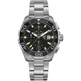 Buy Shop Tag Heuer Aquaracer Calibre 16 Day-Date Black Dial Silver Steel Strap Watch for Men - CAY211A.BA0927 USA Online