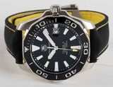 Buy Shop Tag Heuer Aquaracer Calibre 5 Automatic Black Dial Black Nylon Strap Watch for Men - WAY211A.FC6362 USA Online