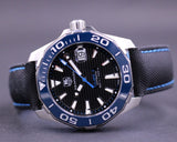 Buy Shop Tag Heuer Aquaracer Calibre 5 Automatic Black Dial Black Nylon Strap Watch for Men - WAY211B.FC6363 USA Online