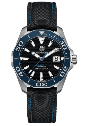 Buy Shop Tag Heuer Aquaracer Calibre 5 Automatic Black Dial Black Nylon Strap Watch for Men - WAY211B.FC6363 USA Online