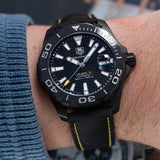 Buy Shop Tag Heuer Aquaracer Calibre 5 Automatic Black Dial Black Nylon Strap Watch for Men - WAY218A.FC6362 USA Online
