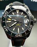 Tag Heuer Aquaracer Calibre 5 Automatic Black Dial Black Nylon Strap Watch for Men - WAY218A.FC6362